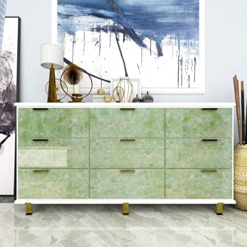 Image of FOKRIM Green Marble Wallpaper for Wall (Size- 60x200cm) self Adhesive Wallpaper Wall Stickers Oil-Proof Waterproof Wallpaper for Kitchen (Green)