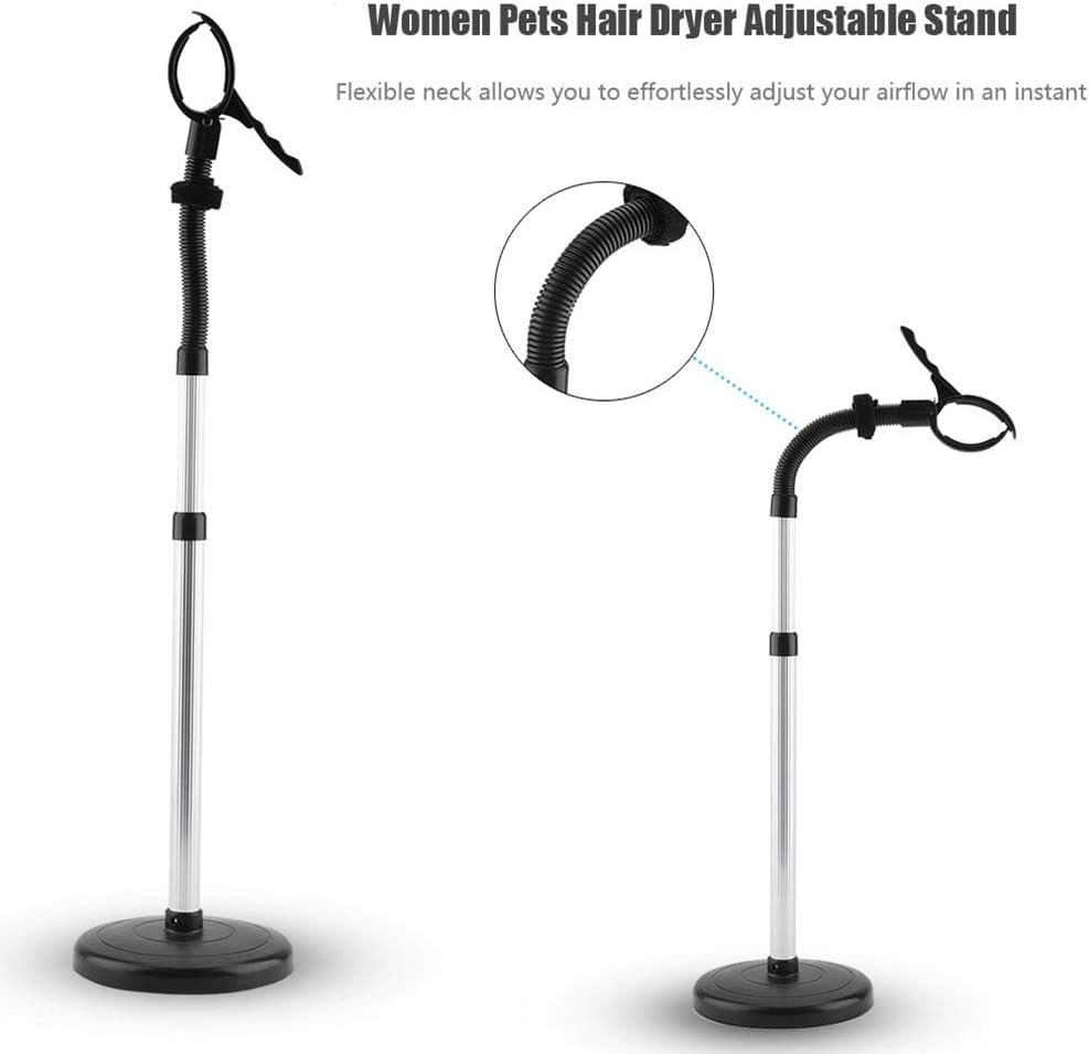 Zerodis Adjustable Height Hair Dryer Stand Removable Hairdryer Stand Drying and Styling Blow Dryer Holder with Stable Base for Hands Blow Drying Floor Or Table Use - Image 5