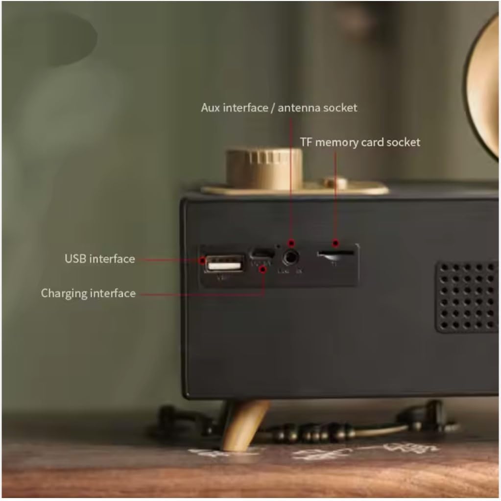 Vintage FM Radio Bluetooth Speaker–Retro Wireless Speaker V5.4 with Dual Drivers, HD Sound & Deep Bass, Compatible with iPhone, Android & All Devices, Ideal for Home, Office & Bedroom (Wood Grain)