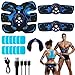 EMS Muscle Stimulator, ABS Trainer, Abdominal Muscle Toner Electronic Workout Home Fitness Device with 8 Modes,29 Intensities,4 Machines,4 Patches,12 Gel (Blue)