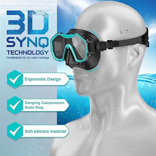 Mascara snorkel con gafas de buceo adulto natacion y apnea 4