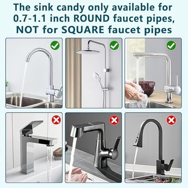 Sink Faucet Organizer Sponge Holder, Over Faucet Sink for 0.7-1.1 Round Water Pipe, Rustproof Caddy Rack, Adjustable Storage Shelf for Kitchen, Bathroom (Right Silver)
