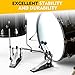 Double Bass Drum Pedal 2 Chain Double Kick Drum Pedal with 2 Way Beater Heads and Drum Keys for Drummer