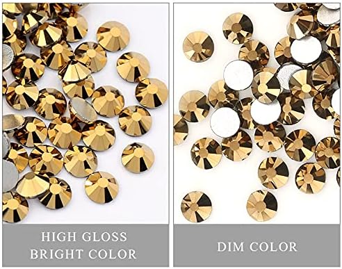 New Gold Hematite Non Hotfix Flatback Glue On Glass Rhinestones Gem Decorations for Clothes Decoration