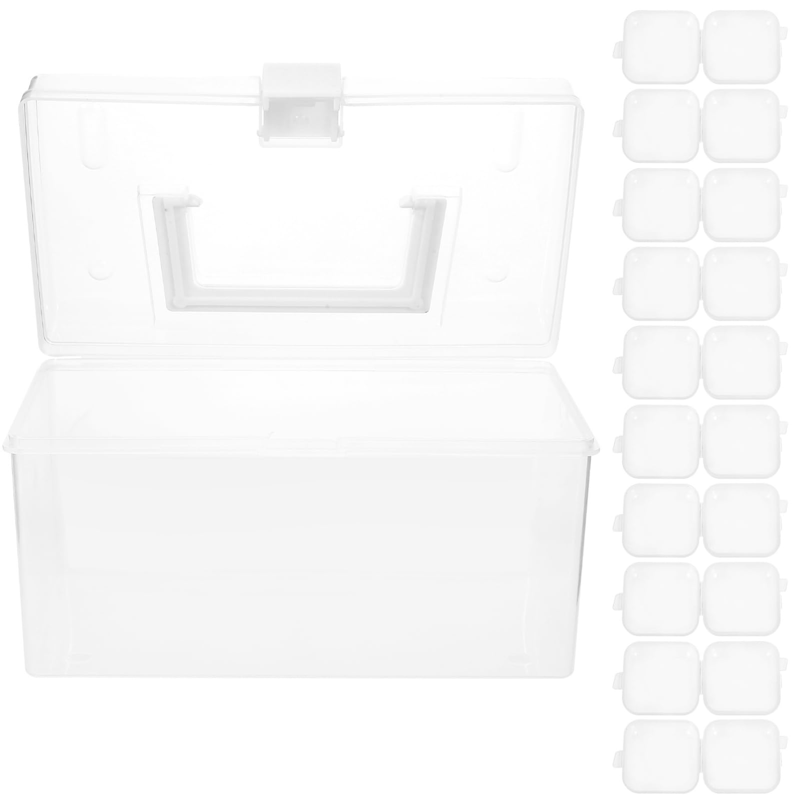 3juegos Organizador De Joyería Transparente Mini De Caja De Almacenamiento De Accesorios De Caja Para Pendientes y Resistente y Práctica
