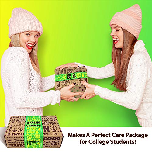 Vintage Candy Co. Sour Candy Assortment Gift Box - Best Candy Variety Mix Care Package - Unique & Fun Gag Gift Basket - Perfect For Man Or Woman Who Loves Sour Candy #TOP6