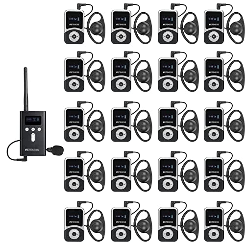Retekess T130S(2nd Gen T130) Sistema de Audio para Guías Turísticas, Micrófono y Altavoz, Alcance Mejorado, Auriculares en D, Sistema Whisper para Iglesia y Escuela (1 TX 20 RX) miniatura 1