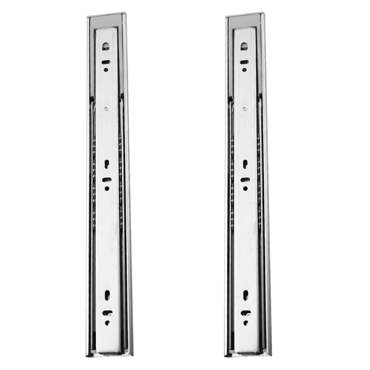 Glissières de tiroir à double ressort en acier robuste pour bureau et meuble - 2 pièces