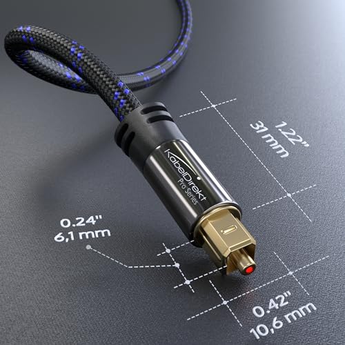 Image of KabelDirekt - Optical Audio Cable - 1.5ft, Braided - Soundbar | Digital S /PDIF cable, stereo systems /amplifiers, home cinema, XBO /PS4