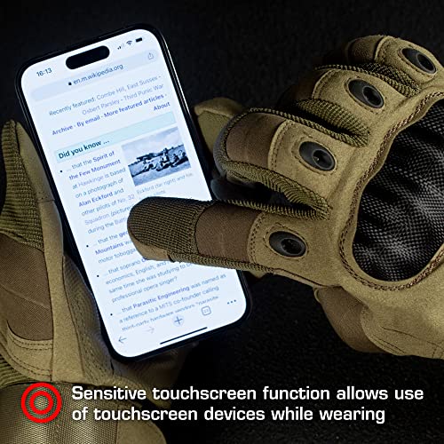 Tactien Tan Tactical Gloves For Men, Paintball Gear Airsoft Gloves, Combat Security Gloves With Touchscreen Fingertip For Shooting, Swat, Camping, Police, Outdoor Sport, Army, Biker #TOP3