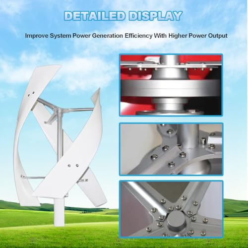 Generador de viento compacto 12V 24V vertical con controlador 7