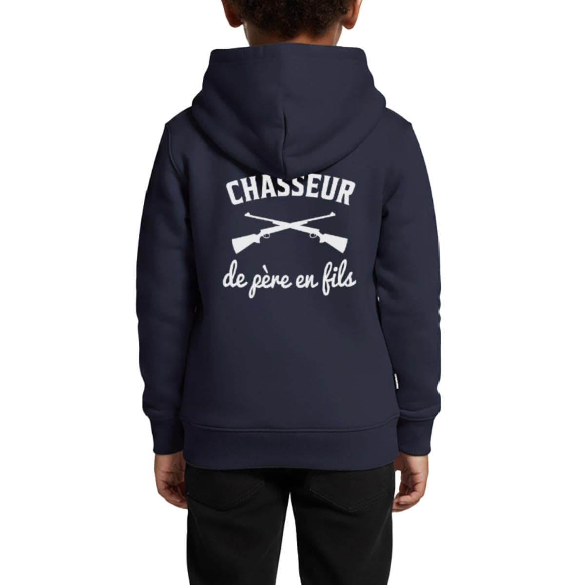 Cadeau chasseur papa sweat à capuche enfant motif transmission - 5