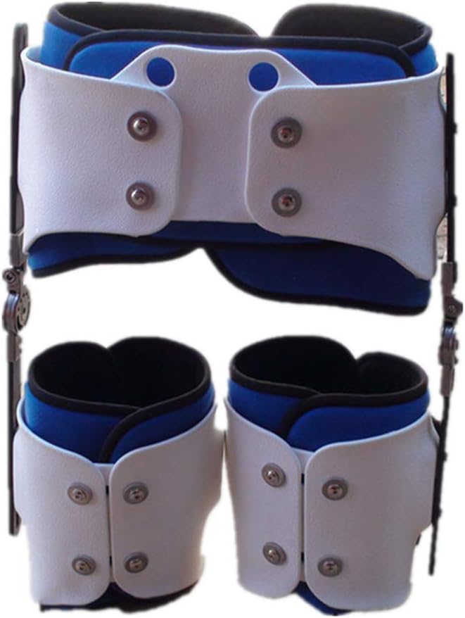 Post-op Hinged Hip Waist Abduction Brace Fixation Hinge Adjustable Waist Leg Brace Thigh Injury for Hip Management Immobilization,Blue+White-2Extra L