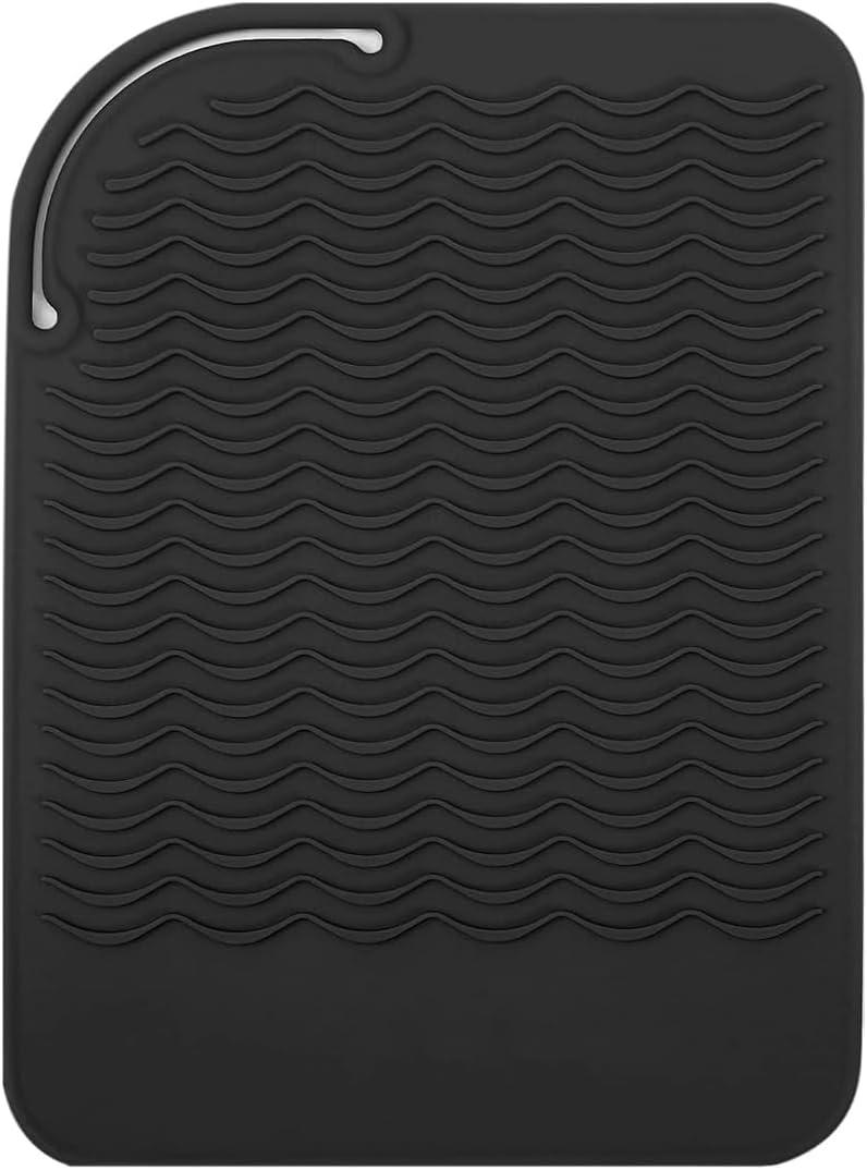 Silicone Heat Resistant Hair Straightener Mat Curling Iron Hair Straightener Curling Iron Mat Multifunctional Non-Slip Travel Mat