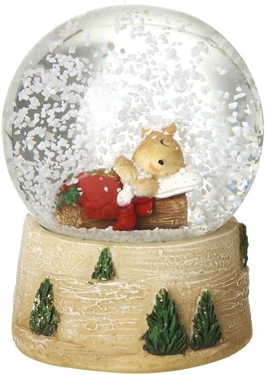 The Night Before Christmas Sleeping Mouse Mini 6.5x6.5x8.5cm Snowglobe