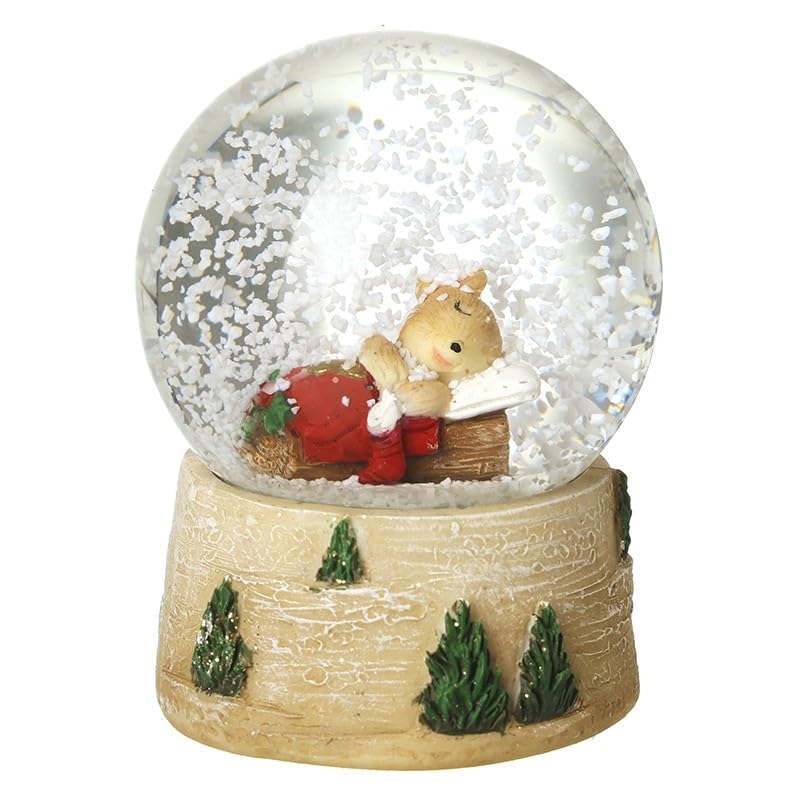 Bola de nieve de ratón durmiendo adorno navideño pequeño para pisos con poco espacio