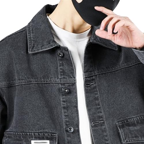 Maiyifu-GJ Men's Denim Trucker Jackets Fashion Slim Fit Jean Jacket Vintage Distressed Motorcycle Coats Cotton Outerwear4