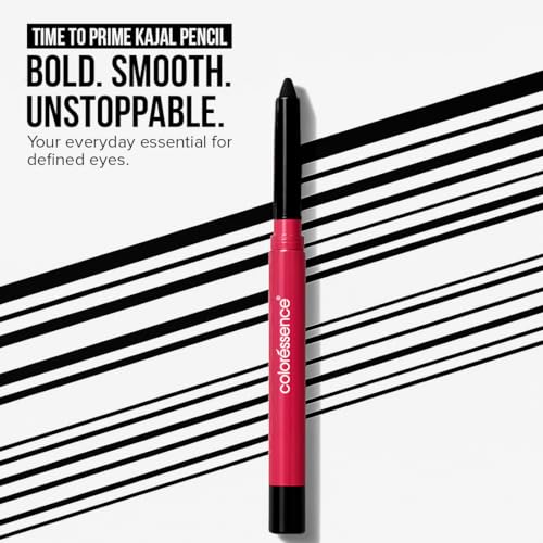 Image of Coloressence Time to Prime Kajal Pencil, Intense Black, 0.25gm | Matte Finish | Smudgeproof | Waterproof | Long Lasting | Infused with Almond Oil