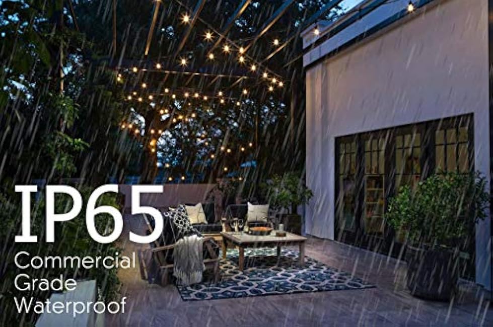Solar String Lights Waterproof LED Indoor/Outdoor Hanging Umbrella Lights with 25 Bulbs - 27 Ft Patio Light for Deckyard Tents Market Cafe Gazebo Porch Party Decor (25 Light Bulb)