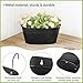 Dahey 3 Pcs Metal Hanging Flower Pots for Railing Fence 10.6 Inch Wall Planters for Indoor Plants Outdoor Countryside Window Flower Holder with Hooks Drainage Holes for Garden Yard Home Decor, Black
