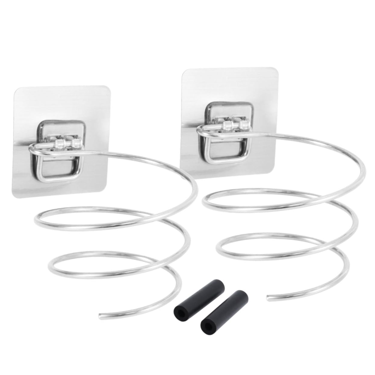 Healeved 2pcs Wall-mounted Hair Dryer Bracket Hands Stand Holder Metal Storage Rack for Home Drilling Easy Install Stylish Organizer