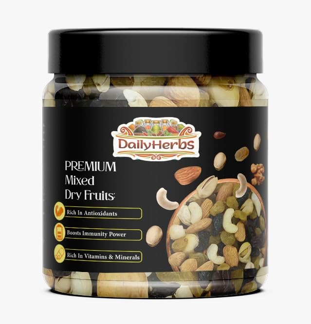 Dailyherbs 100% Natural Premium Mix Dry Fruits 250gm with Almonds | Cashew | Kishmish | Pistachio | Apricot | Black Raisins | Nuts and Dry Fruits 250Gm (Jar pack) (B0C7433QT9) Amazon Price History, Amazon Price Tracker