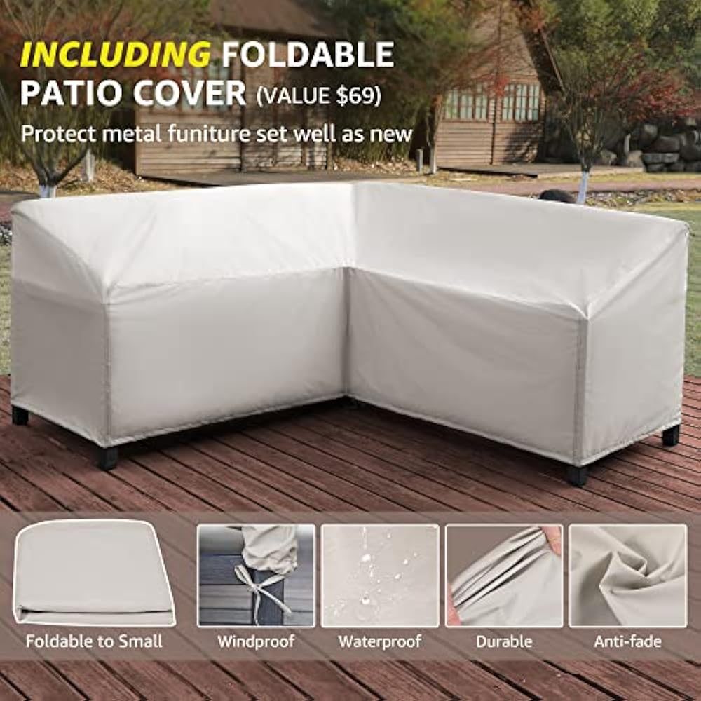 6-Piece Metal Outdoor Patio Furniture Set with Kenya Ubuy