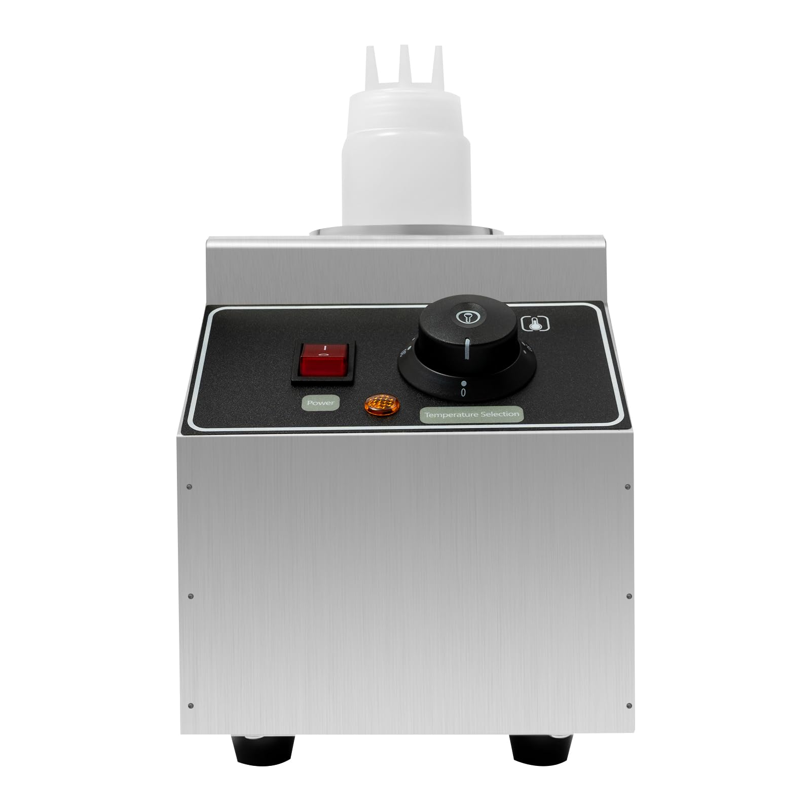 Distributeur de sauce électrique en acier inoxydable 80 W avec bouteilles de 650 ml, outils chauffants pour confiture pour restaurant, usage domestique 17 x 25 x 23 cm