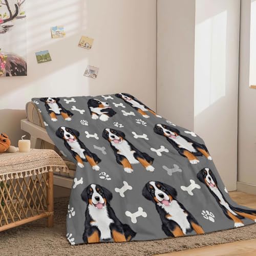 Plaid Bouvier Bernois jeté de canapé flanelle douce pour soirée hiver - 6