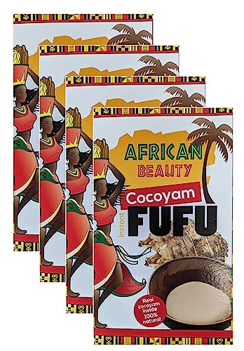 Cocoyam Fufu Flour African Mix 680,4 G – Autentica Farina Di Fufu Di Alta Qualità Con Vero Cocoyam – 100% Naturale Di African Beauty (Confezione Da 4)