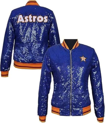 Astros blue Sequin Bomber Jacket for women’s- Formal Blue Sparkle Glitter Jacket Outerwear Party Outfit3