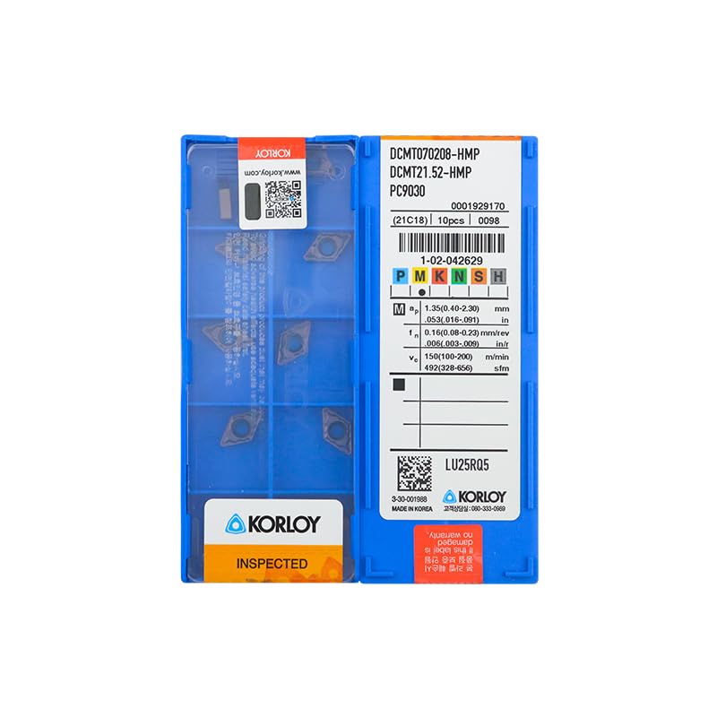 100% original Korloy DCMT070208-HMP PC9030 inserto de torneado
