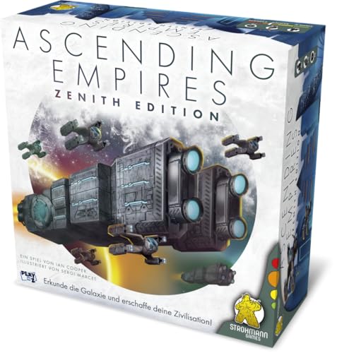 Bild: Strohmann Games, Ascending Empires, Kennerspiel, Brettspiel, 1-4 Spieler, ab 10+ Jahren, 60-90 Minuten, Deutsch, Grau, Blau, Gr�n f�r 102,57 EUR (-7%) statt 110,55 EUR bei Amazon