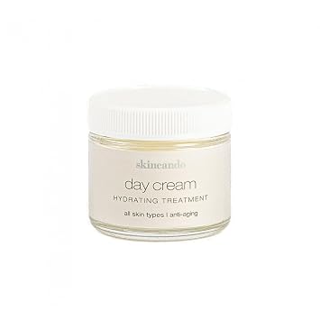 skincando Day Cream Intensive Face Moisturizer Soothing & Nourishing Plumping Anti Aging with Organic Apricot Kernel Oil Lavender Essential Oil Organic Hibiscus Flower Tea 2oz