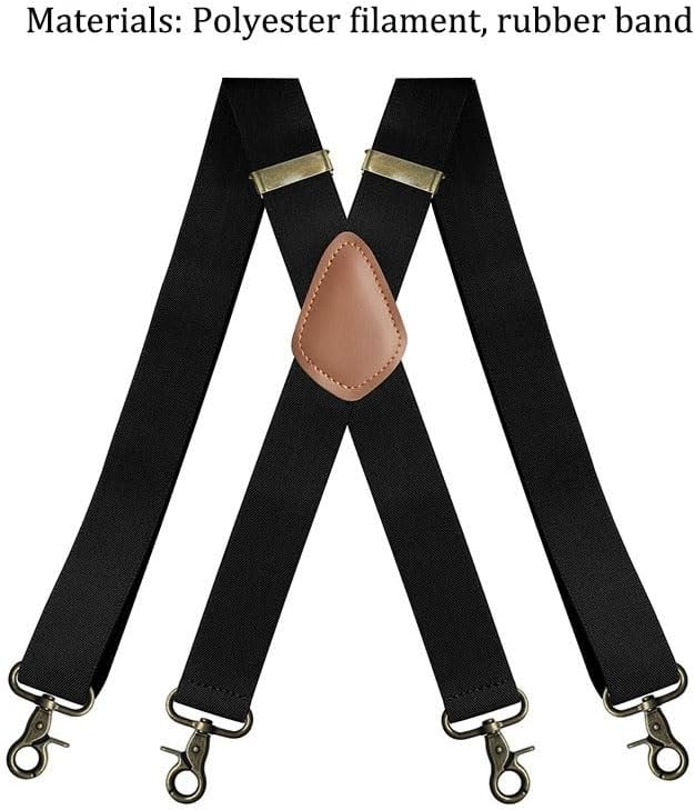 Man Four Clip Polyester Filament Suspenders Adjustable Type X Ear Hook