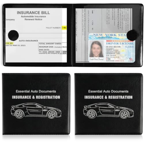 UYYE Car Registration and Insurance Card Holder, Vehicle Glove Box Car Organizer, Interior Car...
