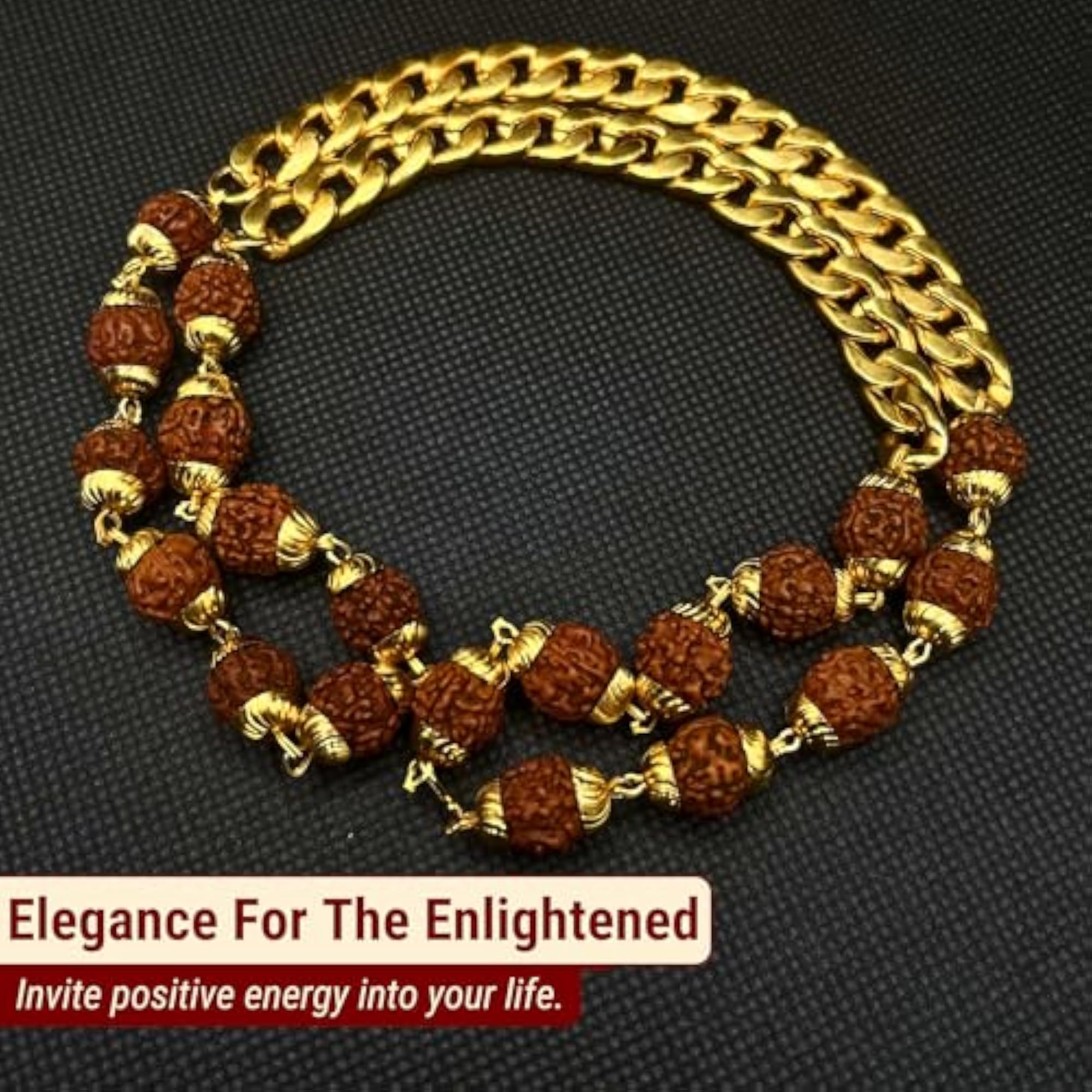 Plated Rudraksha Links Necklace