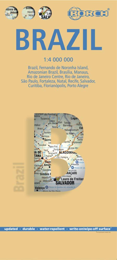 Brazil: Brazil, Fernando de Noronha Island, Amazonian Brazil, Brasília, Manaus, Rio de Janeiro Centre, Rio de Janeiro, São Paulo, Fortaleza, Natal, ... Florianópolis, Porto Alegre (Borch Map)