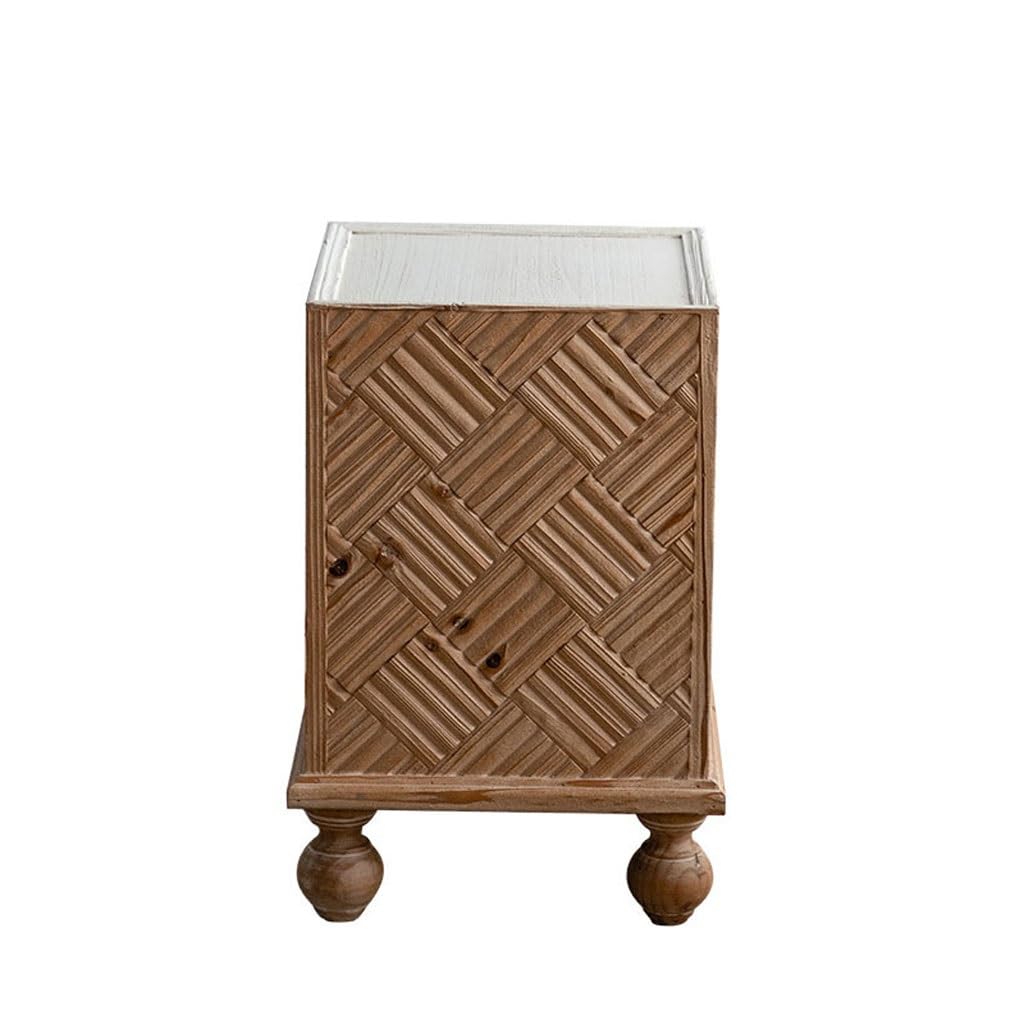 Décor de salon table d'appoint TUSUOD double couche bois design compact