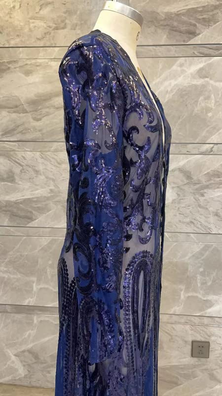 Image of Sequin Cardigans Duster Sparkly Blazer Jackets Long for Women Evening