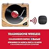 ION Audio Air LP Wood - Giradischi Vinili Bluetooth a Tre Velocità con Software di Conversione USB - Finitura in Legno Anticato