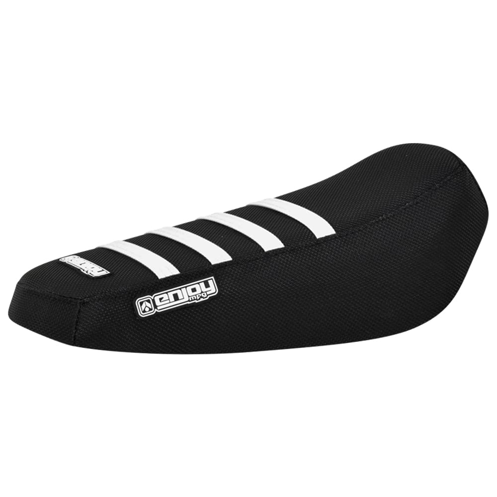 Enjoy Mfg Seat Cover - Compatible with Luna Float Sur Ron Sur-Ron Light Bee MX & X E-Bike #348 (All Black w/White Ribs)