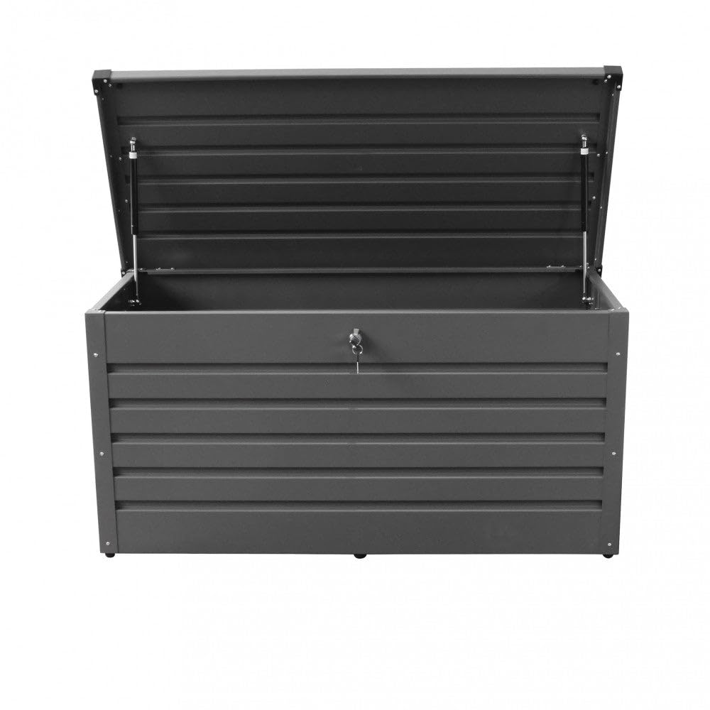 Baule Moderno da Esterno in Alluminio 130x60 cm con Serratura Steel Magic - Nero