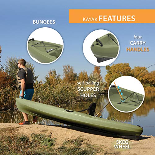 Lifetime Weber Sit-On Top Fishing Kayak, Light Olive, 11' #TOP6