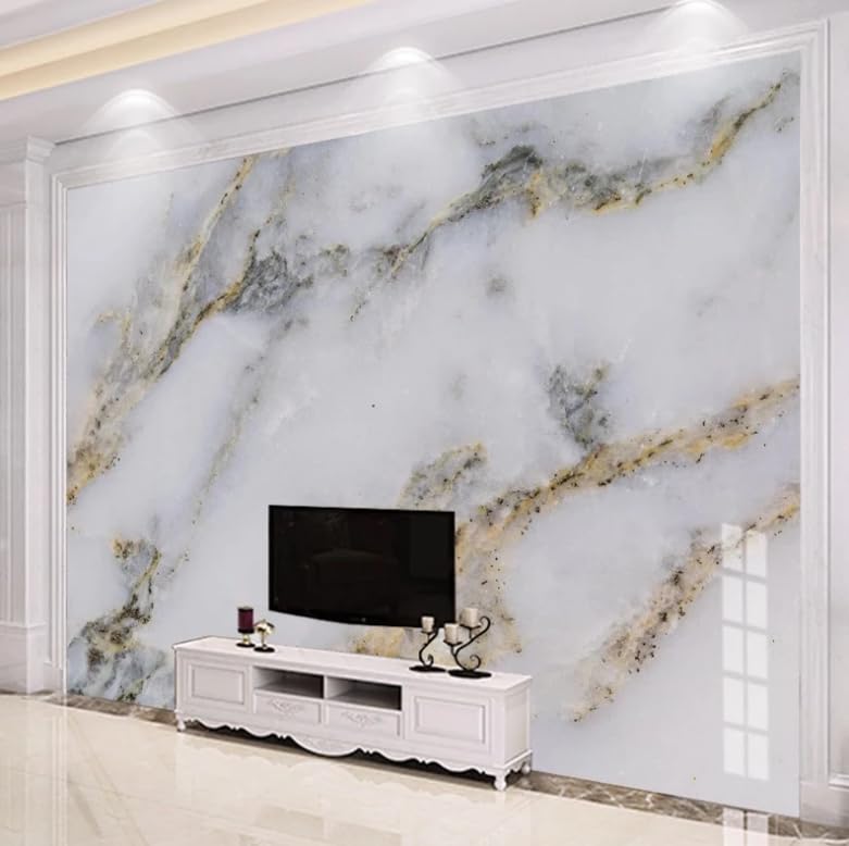 Fresque marbre doré pour habiller un mur de chambre moderne