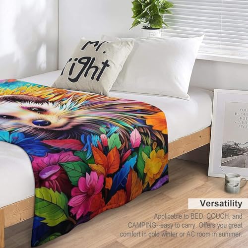 Couverture canapé hérisson en flannel douce 130x180cm - 6