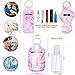 BATUMEYE Gift Keychain Set for Woman with Whistle, Bottle Opener, Card Holder, Wristlet Strap, Travel Bottle Holder(Marble Pink)