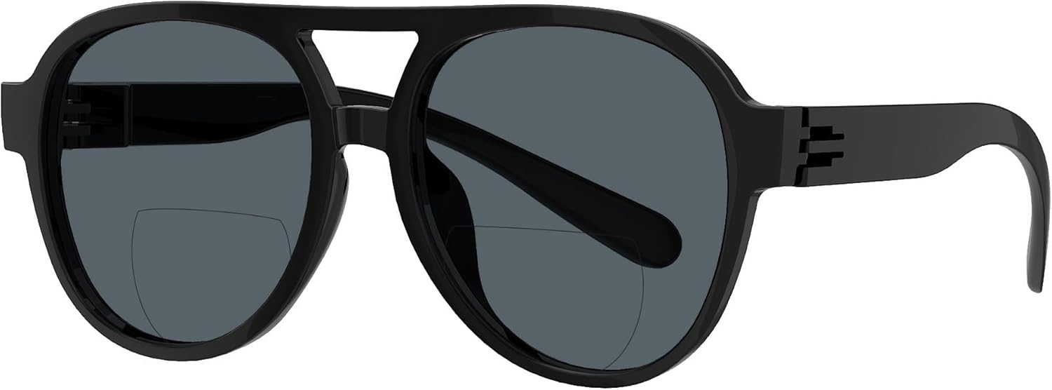 Eyekepper Pilot Bifocal Reading Sunglasses, Metalless Screwless Spring Hinge Shades Sun Readers for Men Women