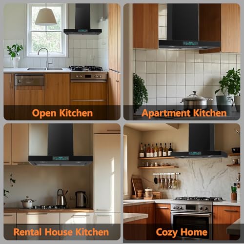 Image of Range Hood 30 inch, Heavy Duty 900 CFM, Wall Mount Range Hood with Ducted Convertible Ducted, Stainless Steel range hood With 4 Speed Gesture Sensing & 2 Pcs Adjustable Lights