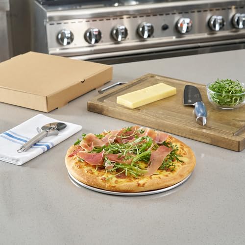 Restaurantware 11 Inch Aluminum Pizza Pan 12 Count Wide Rim Silver Pizza Pan, Heat Conductive Round Pizza Tray, Lightweight Corrosion-Resistant Serving Tray For Restaurant Or Home Use by Restaurantware - Image 9